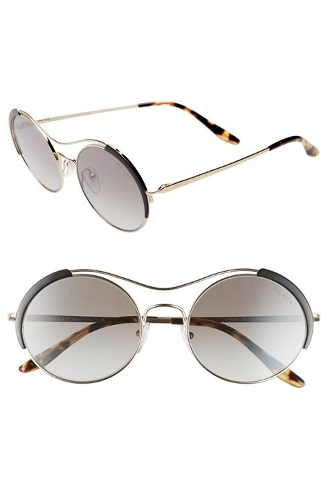 prada round sunglasses white|prada 53mm round sunglasses.